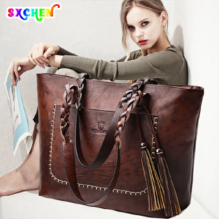 SXCHEN New Arrival Women's Bags big Handbags Fringed Shoulder Bags Casual Lady Handbags Large-Capacity Lags 1 Luxury Large Size Fashion Soft Gift Big girl PU Leather Festival Part Mom