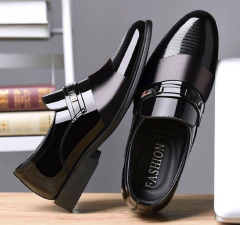 SXCHEN Oxfords Business Casual leather Shoes Men's Dress shoes Fashion Leather Shoes Formal Wear Brown slip on cap toe  Loafers Driving Dad Shoes Black High Quality size41-44 Official Shoes