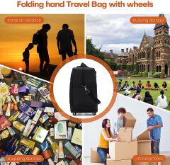 SXCHEN New Fold Luggage & Travel Gear > Travel Bags Waterproof Folding Air Checked Bag, Travel Bag, Large Capacity Luggage Bag, Women's storage Bag Outdoor Handbag With Wheels Men's Bag Work Firmly