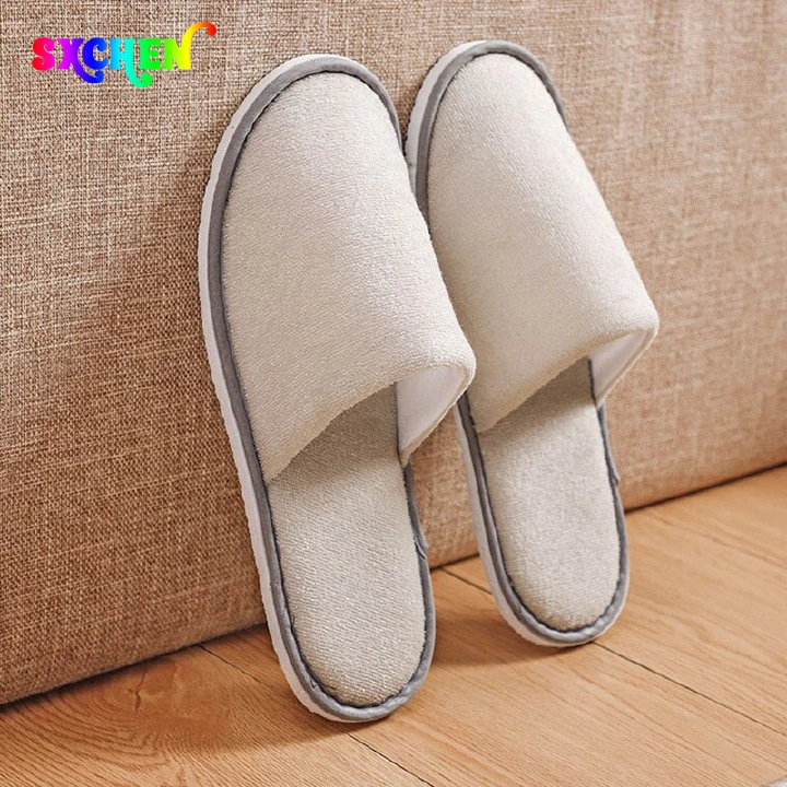 SXCHEN 2 pairs Unisex Shoe Women / Men's Shoes Slippers Indoor Slippers Home Hospitality Bathroom FREE SIZE With Linen Inlaid Sole Disposable Slippers for Men and Women Shoe one size Indoor Slippers