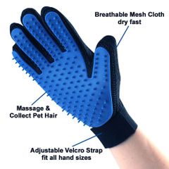 SXCHEN Pet Hair Deshedding Brush Cat and Dog Bathing Supplies Gloves Grooming Comb Glove For Pet Finger Cleaning Massage Glove Rubber Pet Cleaning and Hair Removal Brushes Pet Beau Blue one 's right h