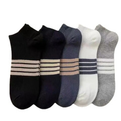 SXCHEN 5 pairs Men's Socks Casual Socks  Man Stockings Summer Sports Sweat, Sweat Desert Stomach Motor Dad Cotton Spring and Summer Bald Low Light Male Socks Gifts