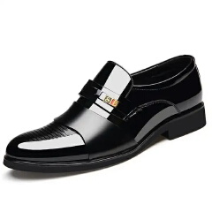 SXCHEN Oxfords Business Casual leather Shoes Men's Dress shoes Fashion Leather Shoes Formal Wear Brown slip on cap toe  Loafers Driving Dad Shoes Black High Quality size41-44 Official Shoes