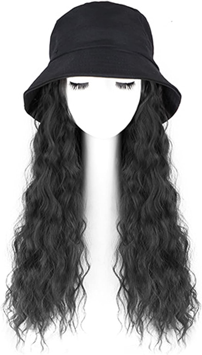 SXCHEN Hair Wigs Women's wigs Hats Wig One Piece Long Curly Hair Water Ripple Hairstyle Realistic Wholesale Wigs Gift School Birthday Girlfrien Party African Wig Lady Fashion