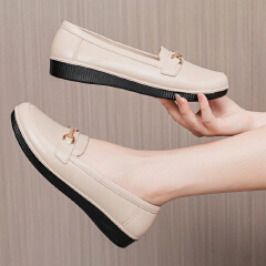 SXCHEN Ladies Shoes Flats Ballet & Dance Waterproof Plastic Shoes Women's New Pointed-toe Single Shoes British Style Loafers Black Professional Dress Work Shoes Formal Shoes Mom Shoes Student Fashion
