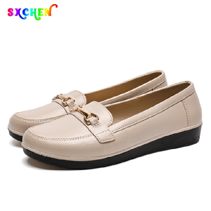 SXCHEN Ladies Shoes Flats Ballet & Dance Waterproof Plastic Shoes Women's New Pointed-toe Single Shoes British Style Loafers Black Professional Dress Work Shoes Formal Shoes Mom Shoes Student Fashion
