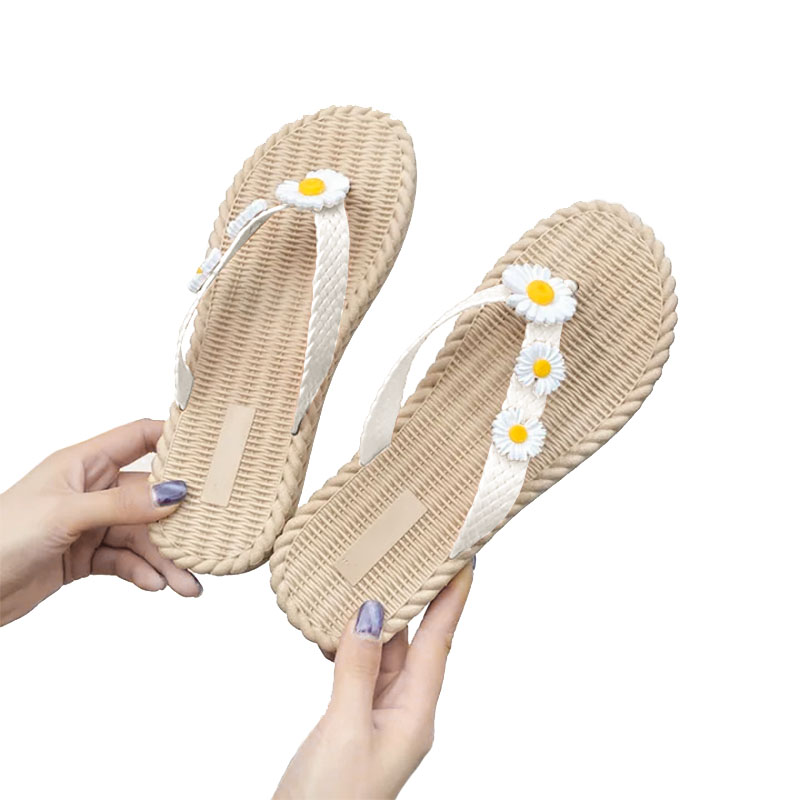 SXCHEN Ladies Shoes Slippers Flip-Flops New Flower Summer Flip-Flops Women's Outerwear Wear-resistant Ladies Flat Sandals and Slippers Beach Shoes Mom Shoes Student Girl Gift Party Women Shoe Unisex