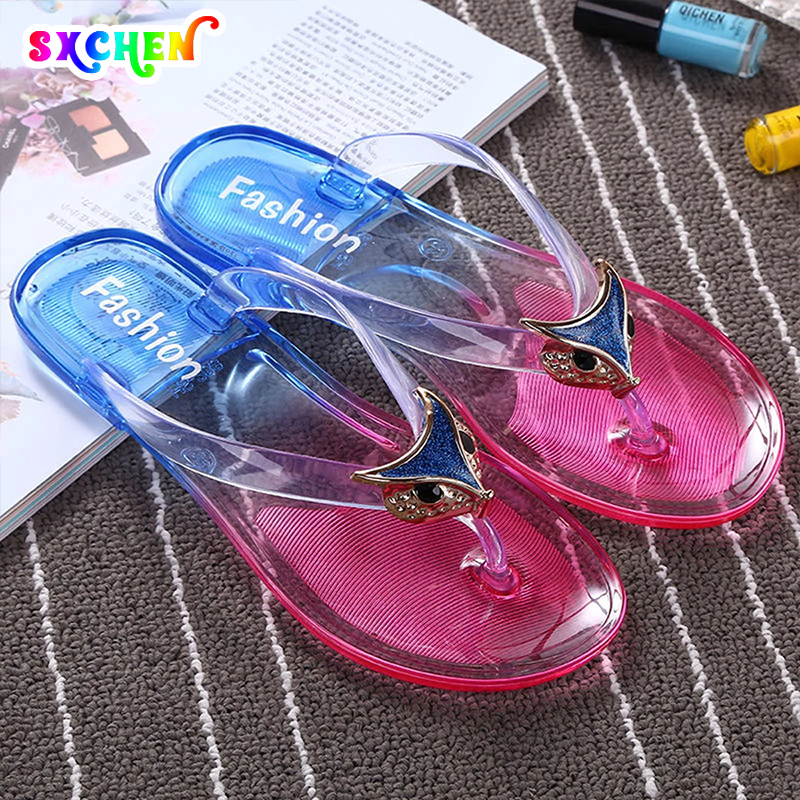 SXCHEN Women's Shoes Crystal Slippers Flip-Flops Fashion Non-slip Flip Flops Ladies Shoes Sandals and Slippers Female Students Latest Shoes Outdoor Bottom Wear Unisex Lovers Gift Party Women Shoes