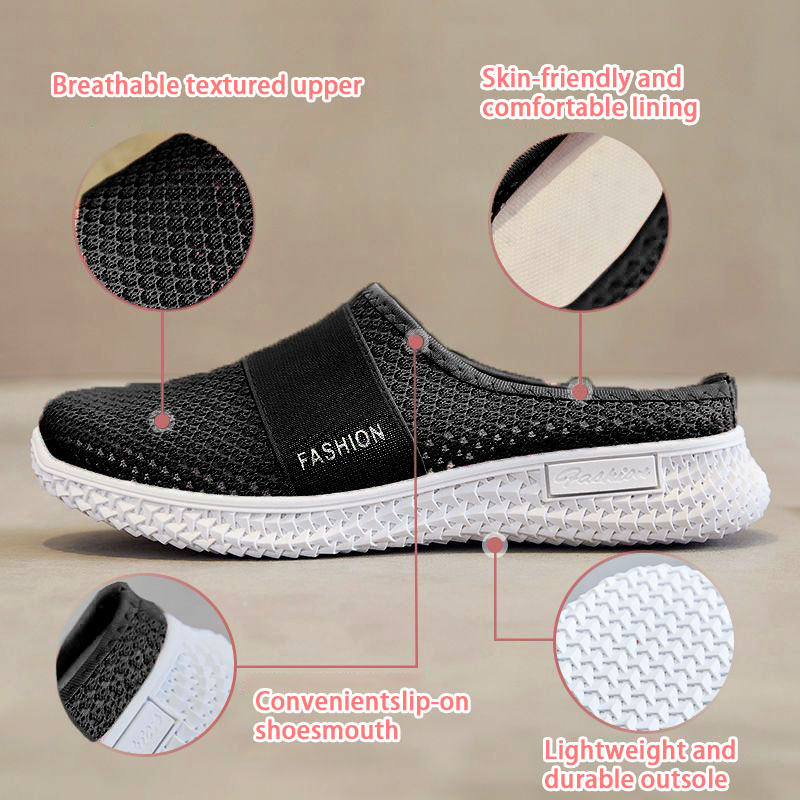 SXCHEN Women's Shoes Slippers Mules New Breathable Semi-trailer Slip-on Slippers Mesh Light Casual Shoes Women Shoes Mom Shoe Latest Shoes Girl Outdoor Unisex Lovers Gift Party Office Breathable