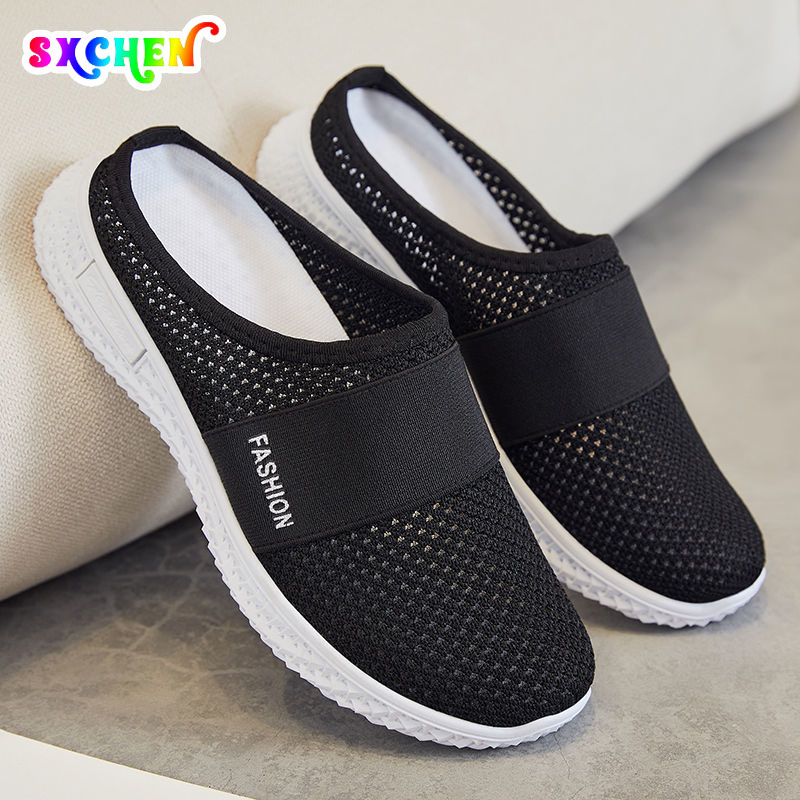 SXCHEN Women's Shoes Slippers Mules New Breathable Semi-trailer Slip-on Slippers Mesh Light Casual Shoes Women Shoes Mom Shoe Latest Shoes Girl Outdoor Unisex Lovers Gift Party Office Breathable