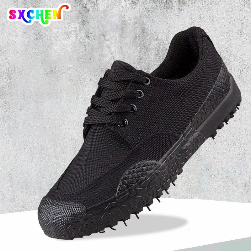 SXCHEN Men's Shoes Construction Site Shoes Work Safety Military Tactical Wear-resistant Breathable Training Shoes Migrant Workers Labor Insurance Shoes Rubber Shoes Farmland Work Shoe Dad Shoe Gift