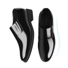 SXCHEN Men's Comfort Dress Shoes – Black With Soft Padded Collar, Non-Slip Traction Sole, Suitable For All-Day Wear at Work & Formal Events, All Sizes Available