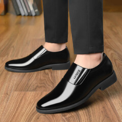 SXCHEN Men's Comfort Dress Shoes – Black With Soft Padded Collar, Non-Slip Traction Sole, Suitable For All-Day Wear at Work & Formal Events, All Sizes Available