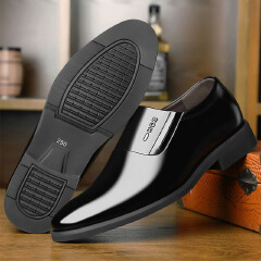 SXCHEN Men's Comfort Dress Shoes – Black With Soft Padded Collar, Non-Slip Traction Sole, Suitable For All-Day Wear at Work & Formal Events, All Sizes Available