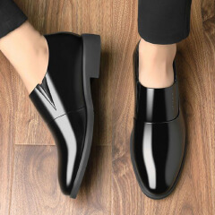 SXCHEN Men's Comfort Dress Shoes – Black With Soft Padded Collar, Non-Slip Traction Sole, Suitable For All-Day Wear at Work & Formal Events, All Sizes Available