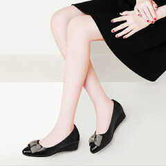 SXCHEN Women's Shoes Heels Mother's Shoes Wedge Work Shoes Formal Shoes Business Shoes Women Casual Ladies Shoes Soft Leather Non-slip Work Shoes Party Office Girl Mom Shoe Lovers Gift Latest Shoes