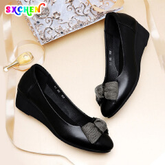 SXCHEN Women's Shoes Heels Mother's Shoes Wedge Work Shoes Formal Shoes Business Shoes Women Casual Ladies Shoes Soft Leather Non-slip Work Shoes Party Office Girl Mom Shoe Lovers Gift Latest Shoes