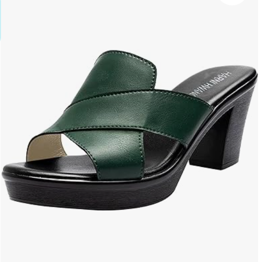 Women's Shoes Mules Slippers Ladies Shoes Thick Heel Mom High Heels Casual Women Shoes Clogs Large Size Best Shoes Gift Four Seasons Girls Sandals and Slippers Non-slip Open Shoes Green School Shoes