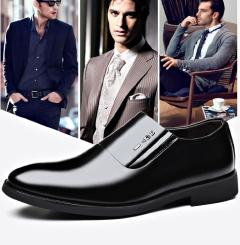 SXCHEN Men's Comfort Dress Shoes – Black With Soft Padded Collar, Non-Slip Traction Sole, Suitable For All-Day Wear at Work & Formal Events, All Sizes Available