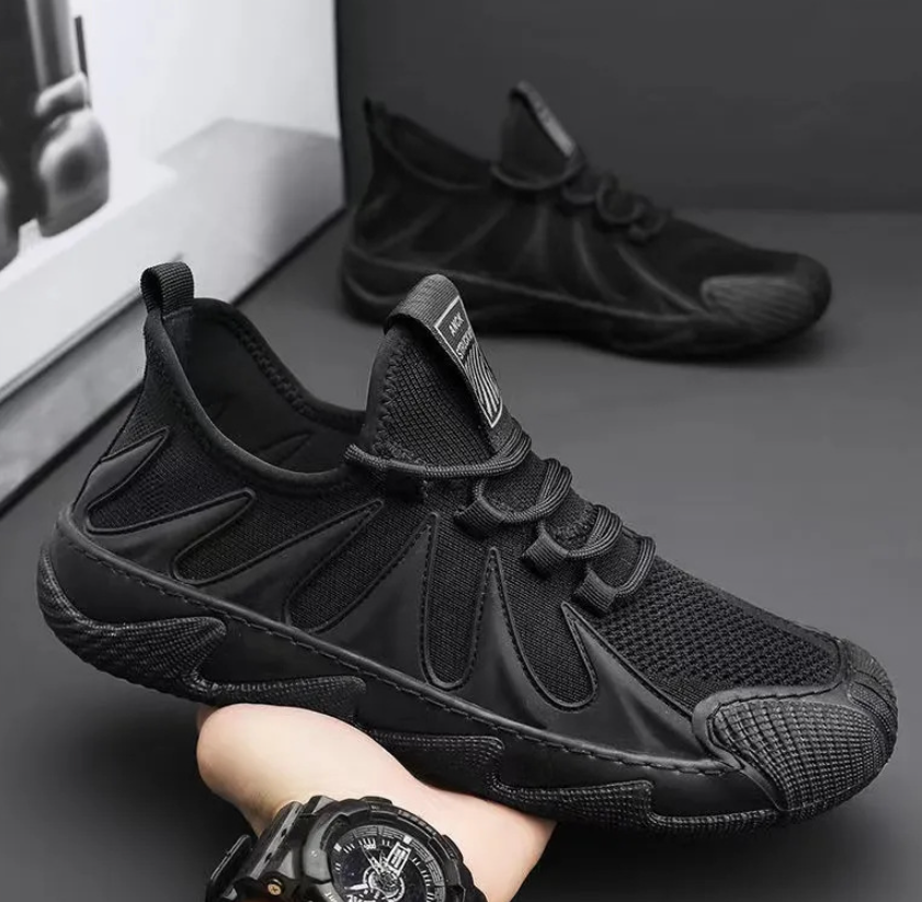 Men's Shoes Athletic Running Shoes Octopus new sports shoes men's mesh breathable running shoes fashionable Korean version soft bottom student shoes running shoes Black,EU44