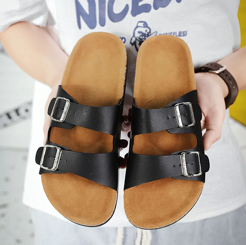 SXCHEN New Men's Shoes Slippers Cool Men Cork Flip Non-Slip Beach Sandals Slippers Dad Casual Air Force Fashion Boy's Inside and Outside Birthday Household Shoes Durable Shoe Slippers