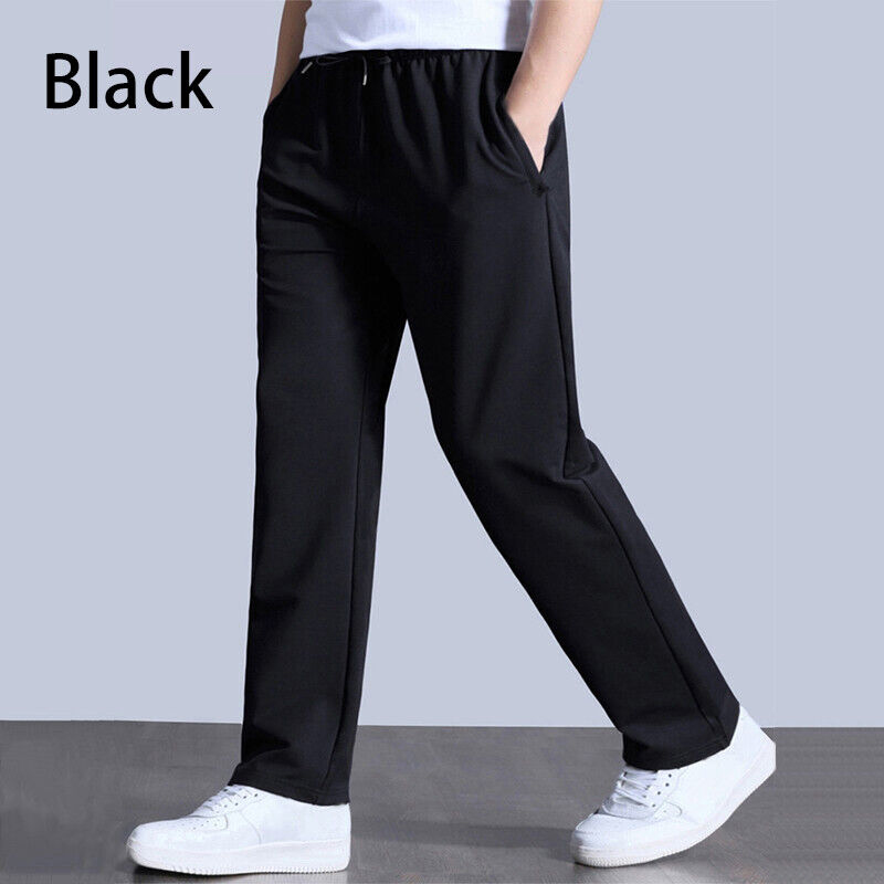 SXCHEN Men's Clothing Pants Casual Pants Men Casual Trousers Dad Thin Sports Pants Student Loose Straight Leg Sweatpants Grey Black Large Size Man's trousers Boy Unisex Simple Gift Black,5XL [recommended weight 80-88 kg]