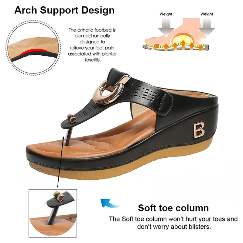 Women's Shoes Slippers Latest Roman Flip-Flops European And American Large Size Women Shoes Beach Thong Wedge Heel Sandals Ladies Slippers Flip-Flops Fashion Open Shoes School Shoes Lady Shoe