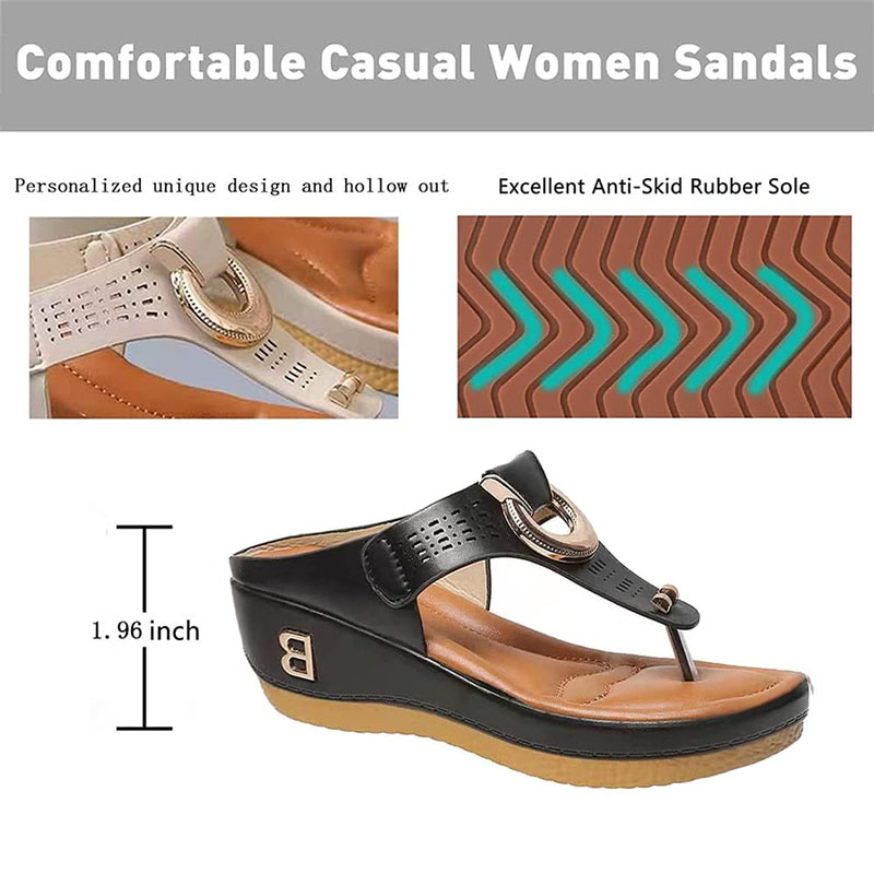 Women's Shoes Slippers Latest Roman Flip-Flops European And American Large Size Women Shoes Beach Thong Wedge Heel Sandals Ladies Slippers Flip-Flops Fashion Open Shoes School Shoes Lady Shoe