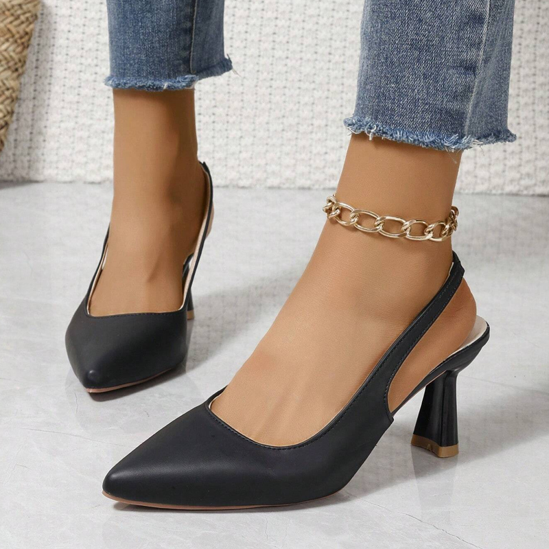 Women's Shoes Sandals Heels Sandals New Pointed-toe High-heeled Shoes for Women Stiletto-heeled Toe Sandals Hollow Back Shallow Mouth Single Shoes Ladies High-heeled Sandals Open Shoes for Ladies