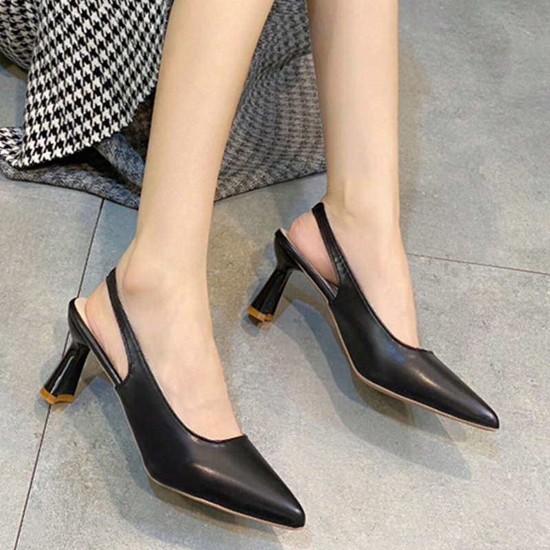 Women's Shoes Sandals Heels Sandals New Pointed-toe High-heeled Shoes for Women Stiletto-heeled Toe Sandals Hollow Back Shallow Mouth Single Shoes Ladies High-heeled Sandals Open Shoes for Ladies