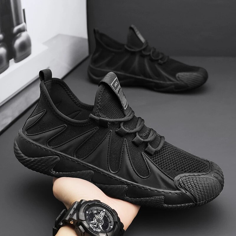 Men's Shoes Athletic Running Shoes Octopus new sports shoes men's mesh breathable running shoes fashionable Korean version soft bottom student shoes running shoes Black,EU41