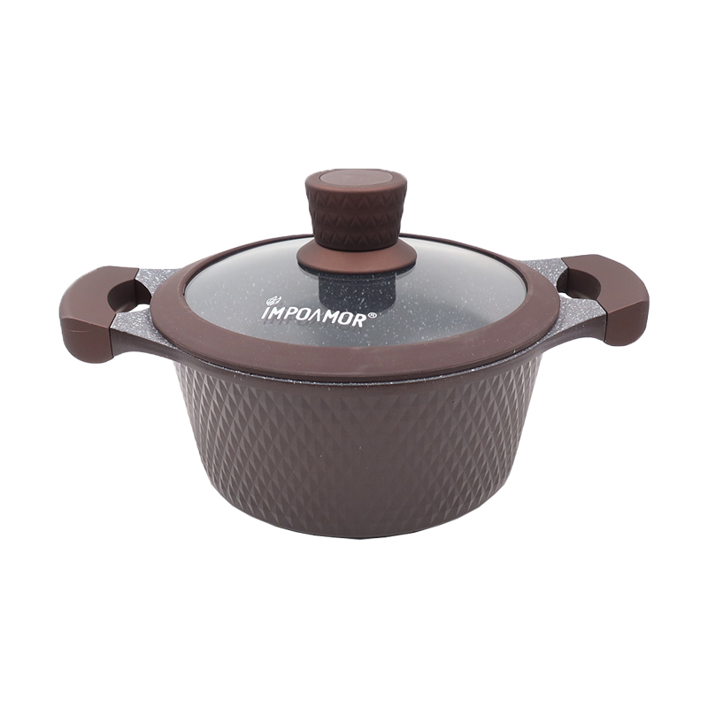 【Promotion】TC 10PCS  High Quality Granite Die-Cast Non Stick Sufuria  Cookware Set Cooking Pots (20/24/28/32cm  Casserole+28cm Fry Pan)