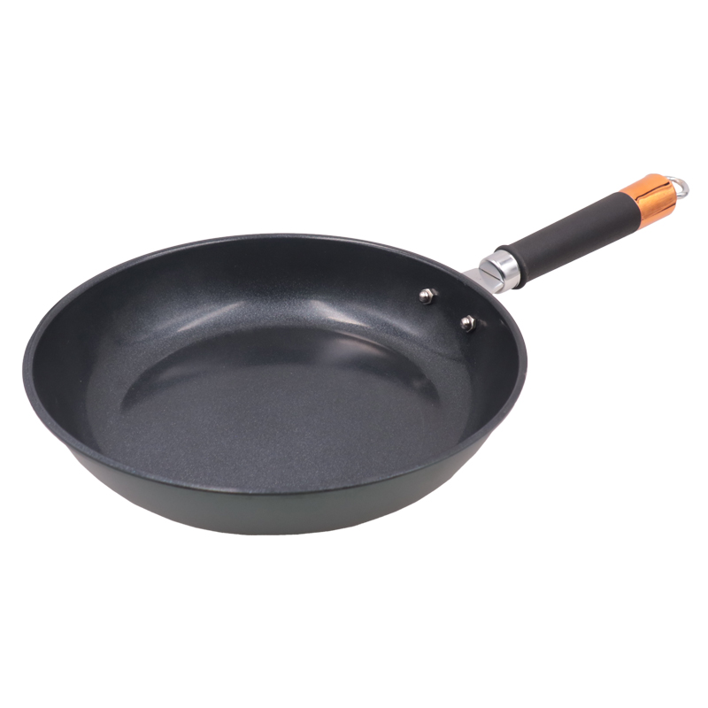 TC 26CM  Black Non-Stick  Fry Pan with Plastic Handle Cooking Pots Sufuria Suitable for Induction Cooker                             as picture,26cm