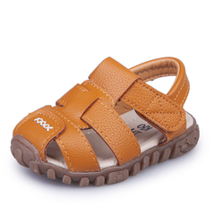 Baby Sandals Children Shoes Boys Beach Sandals PU Leather Sandals Fashion Sneakers EU21 Orange