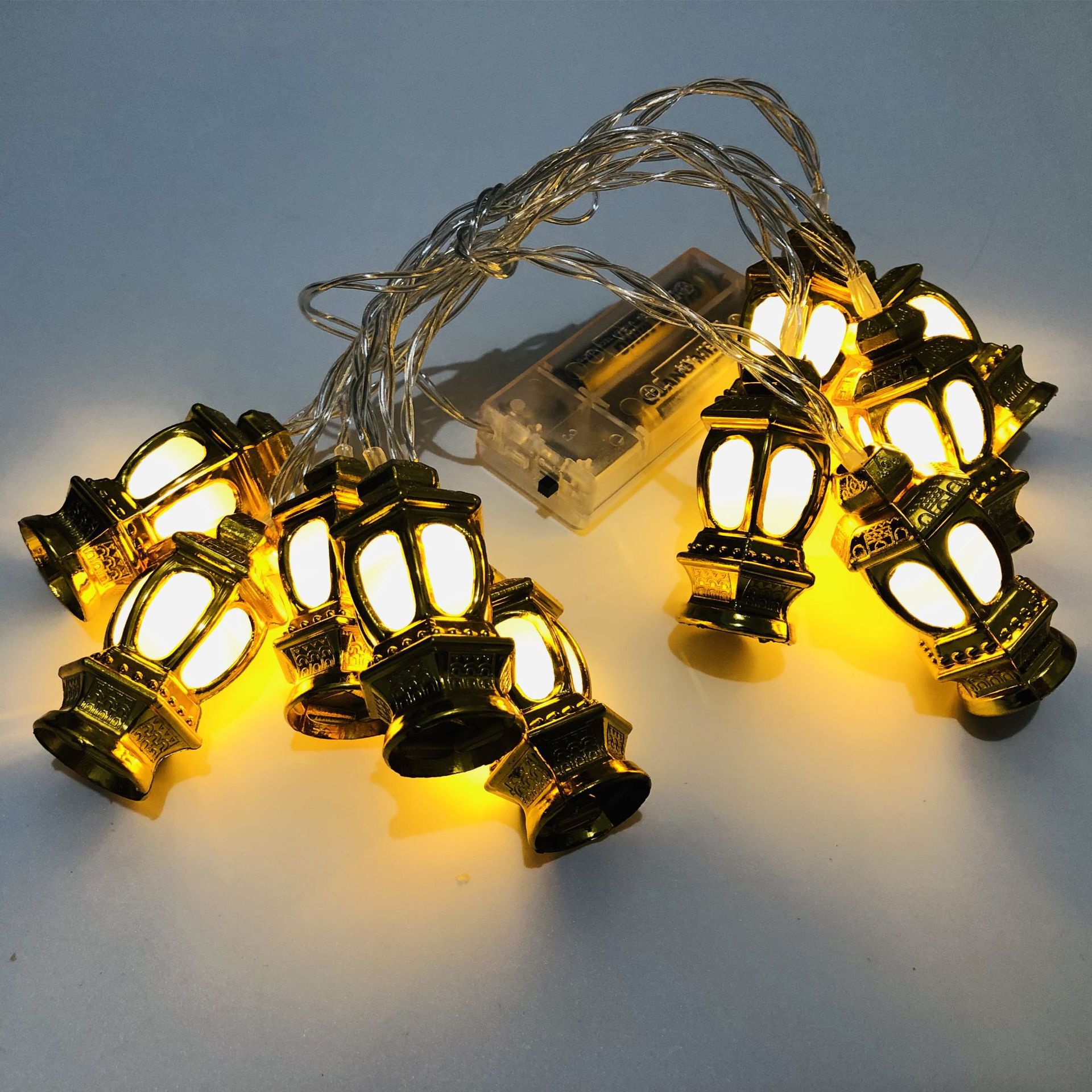 Karen's shop Muslim Ramadan Festival LED plastic golden decorative lights string Eid