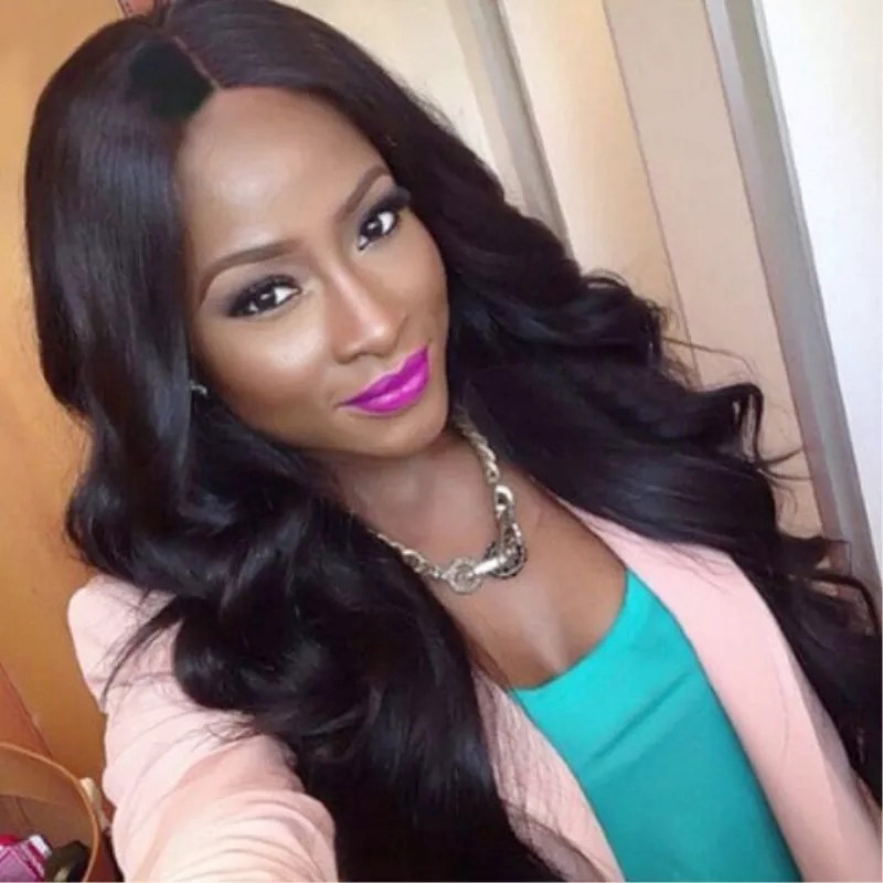 karen&apos;shop Wave Lace Front Human Hair Long Wigs For Women Virgin Hair Front Wig Brazilian Remy Human