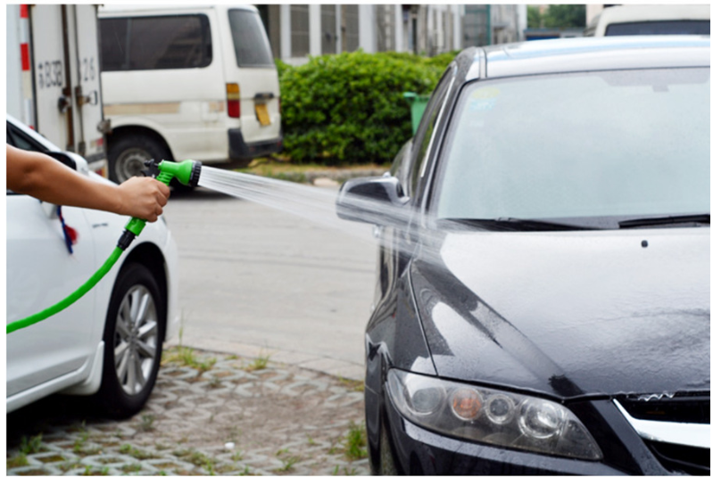 25-150FT Expandable Garden Hose Pipe with 7 in 1 Spray Gun To water the flowers Car Wash as picture
