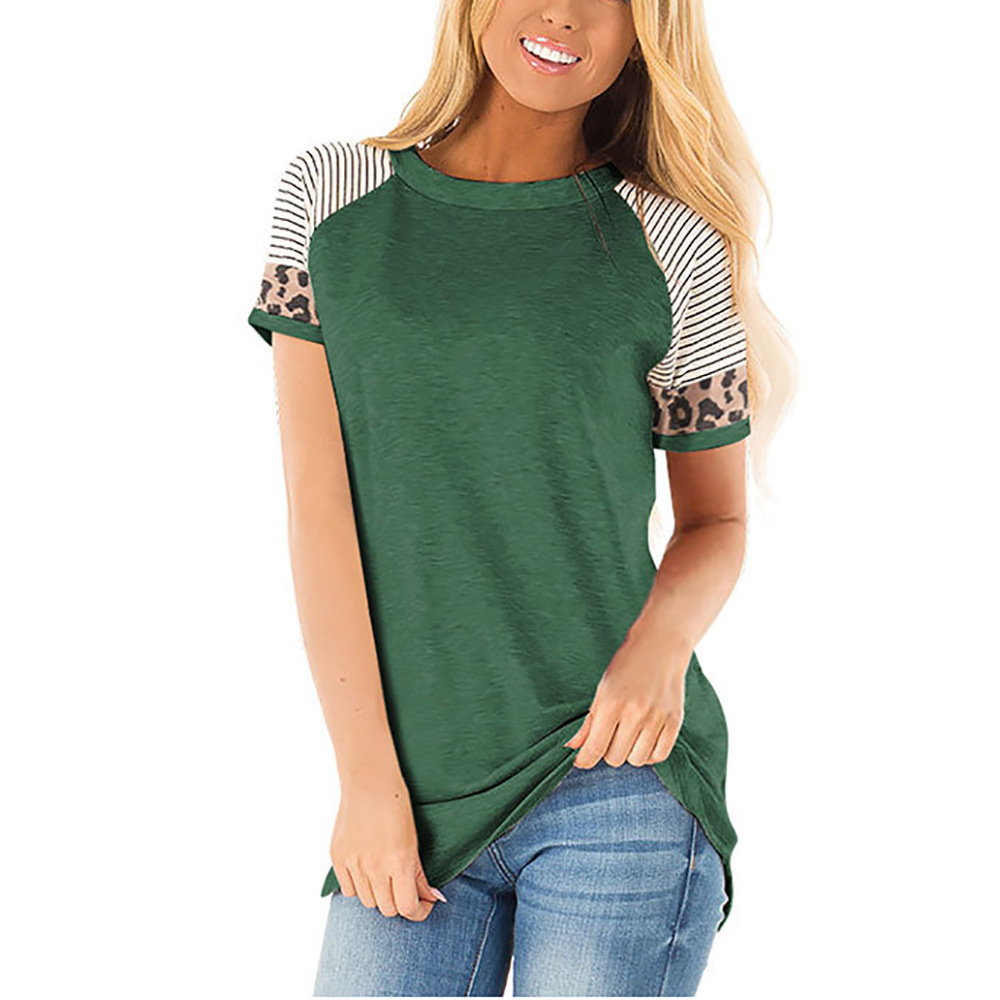 karen's shop Women's T-shirt round neck short sleeve multi-color top summer fashion hot