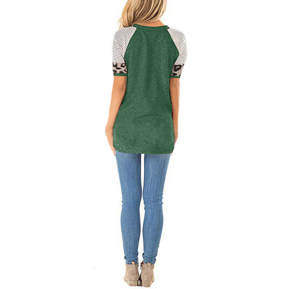 karen's shop Women's T-shirt round neck short sleeve multi-color top summer fashion hot