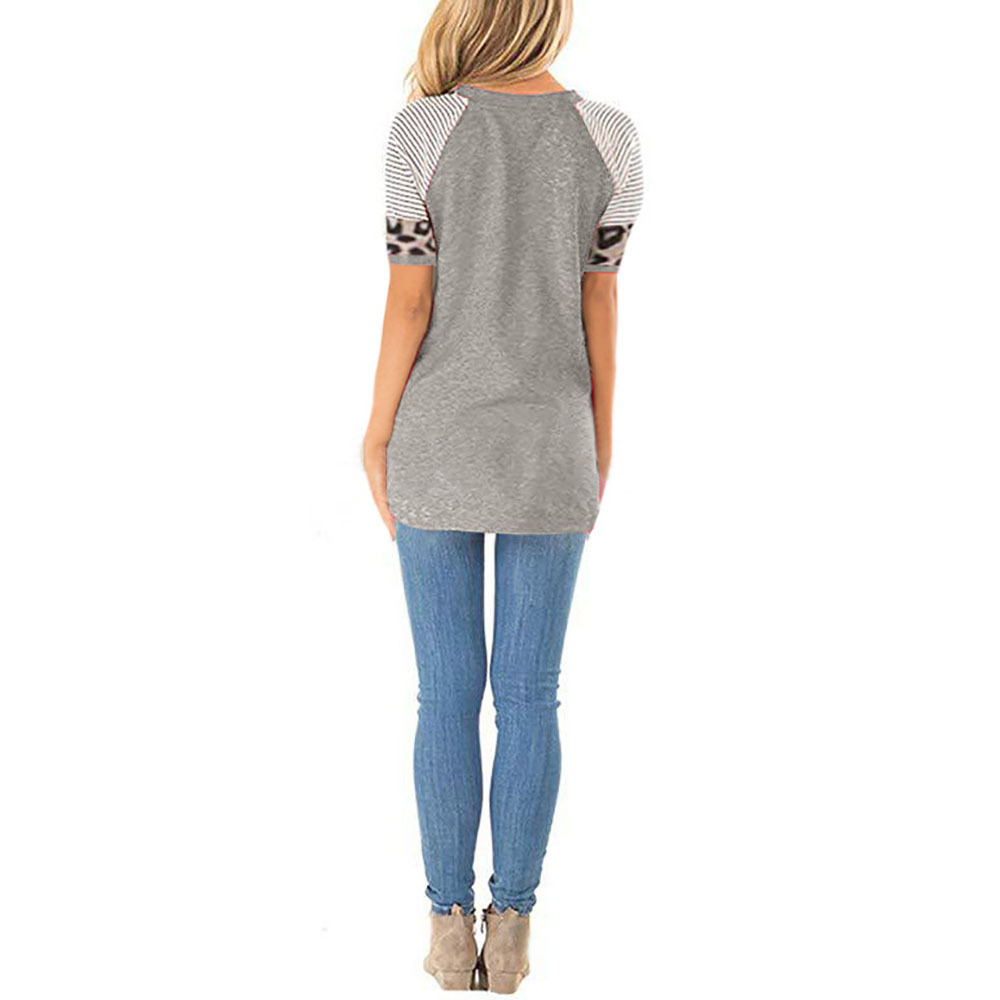 karen's shop Women's T-shirt round neck short sleeve multi-color top summer fashion hot