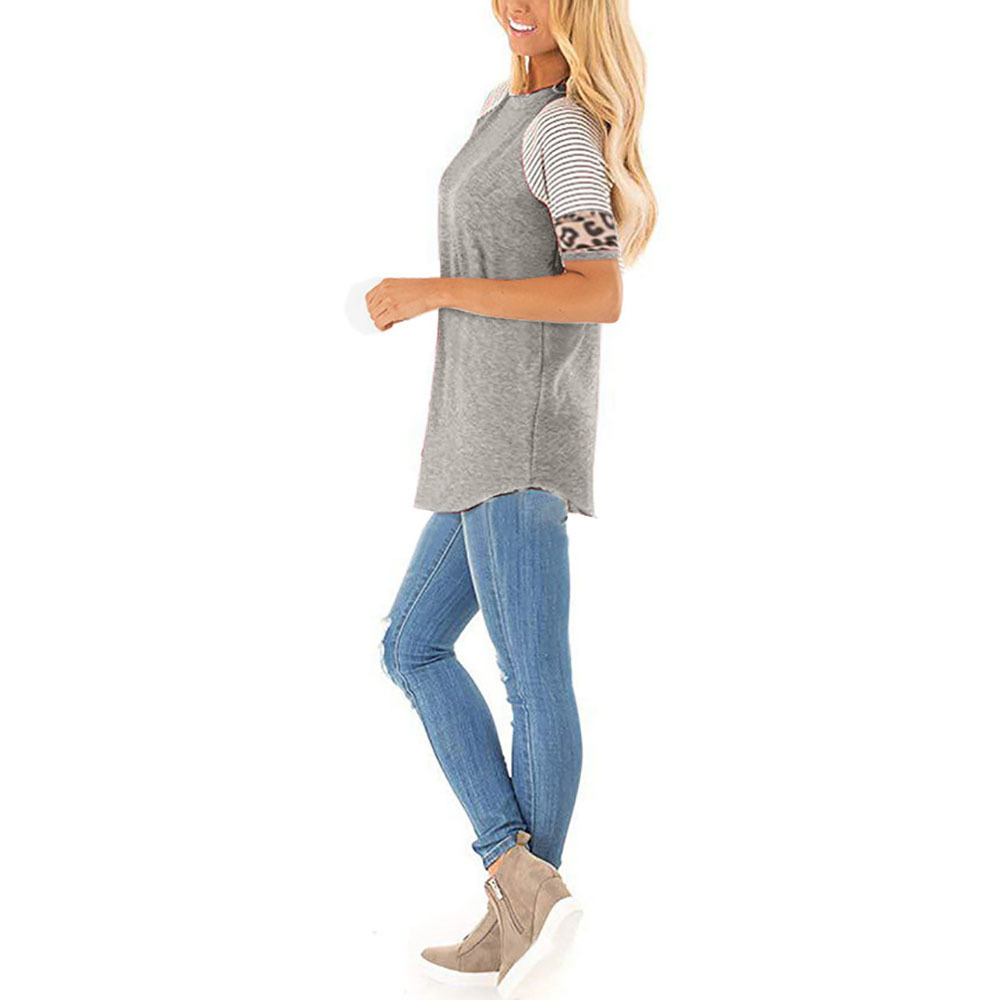 karen's shop Women's T-shirt round neck short sleeve multi-color top summer fashion hot