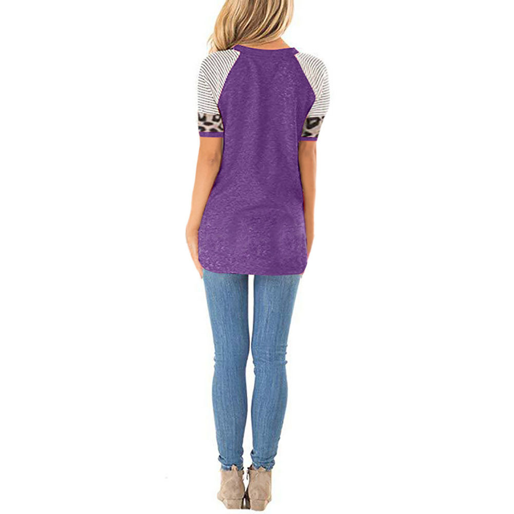 karen's shop Women's T-shirt round neck short sleeve multi-color top summer fashion hot