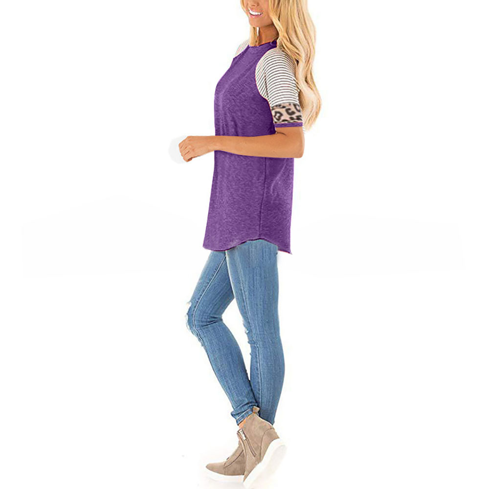 karen's shop Women's T-shirt round neck short sleeve multi-color top summer fashion hot