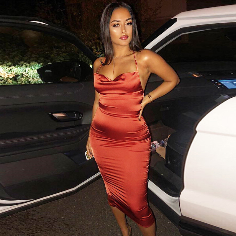 Women bodycon long midi dress sleeveless backless elegant party outfits sexy club clothes vestido
