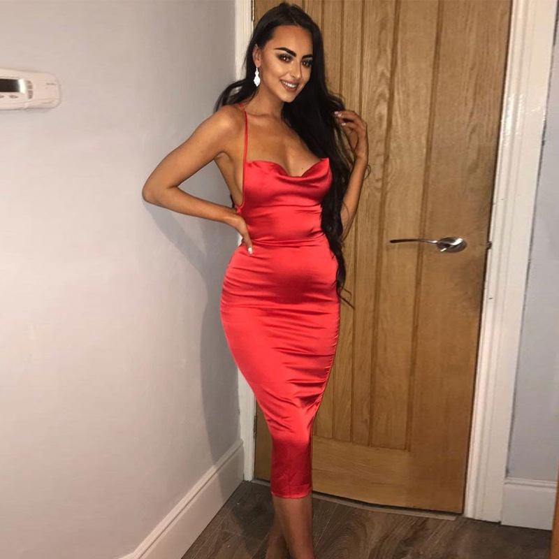 Women bodycon long midi dress sleeveless backless elegant party outfits sexy club clothes vestido