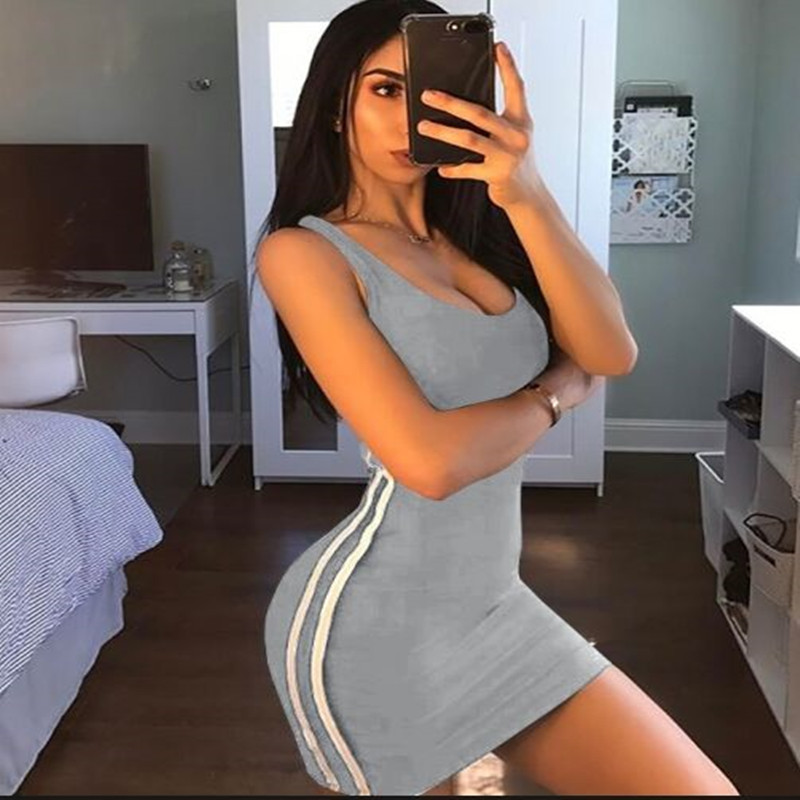 Women Summer Dress Bandage Bodycon Sleeveless Evening Party Club Short Mini DressWomen Clothes