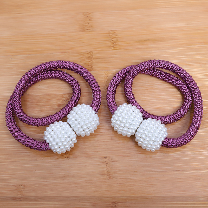 【New arrival】1 Pair Curtain Clip Tether Buckle Tether Curtain Accessories Home Decoration Pearl Magnetic Buckle
