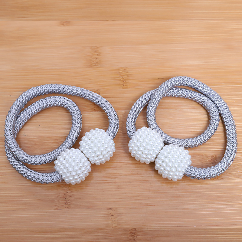 【New arrival】1 Pair Curtain Clip Tether Buckle Tether Curtain Accessories Home Decoration Pearl Magnetic Buckle