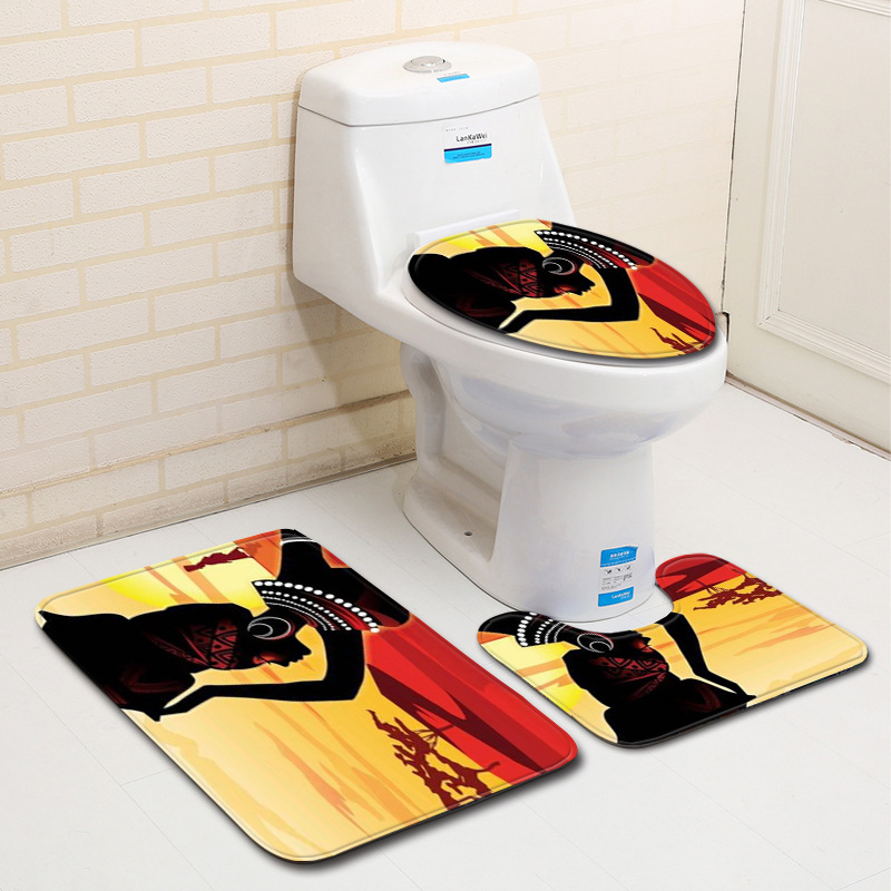 3 Pieces / Set Anti-slip Absorbent Floor Carpet Bathroom Anti-slip Mat Toilet Mat Home Decoration