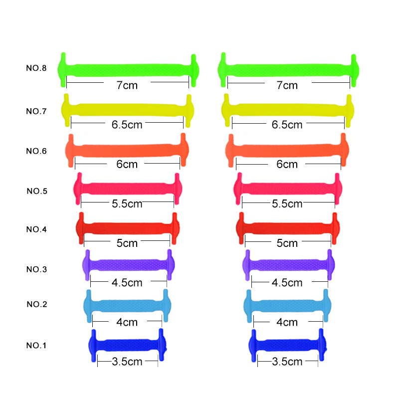 【wholesale prices】Karen&apos;s shop Tie-free sports and leisure colored silicone shoelaces